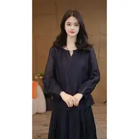 【小陈甄选】25新款品质爆款衬衣2593270藏青色女装禅意仙气飘飘