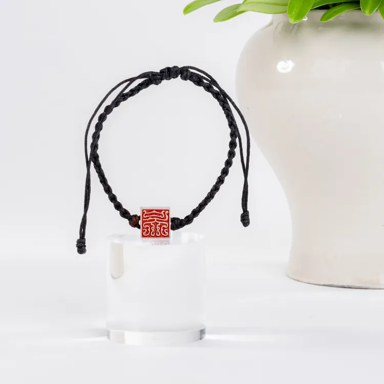 网红爆款穿戴小银印手链男女同款篆刻印章银印银色创意印章手链