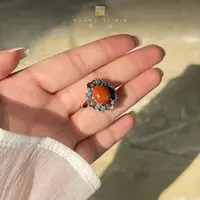 【凰一品】古法银南红戒指S925银