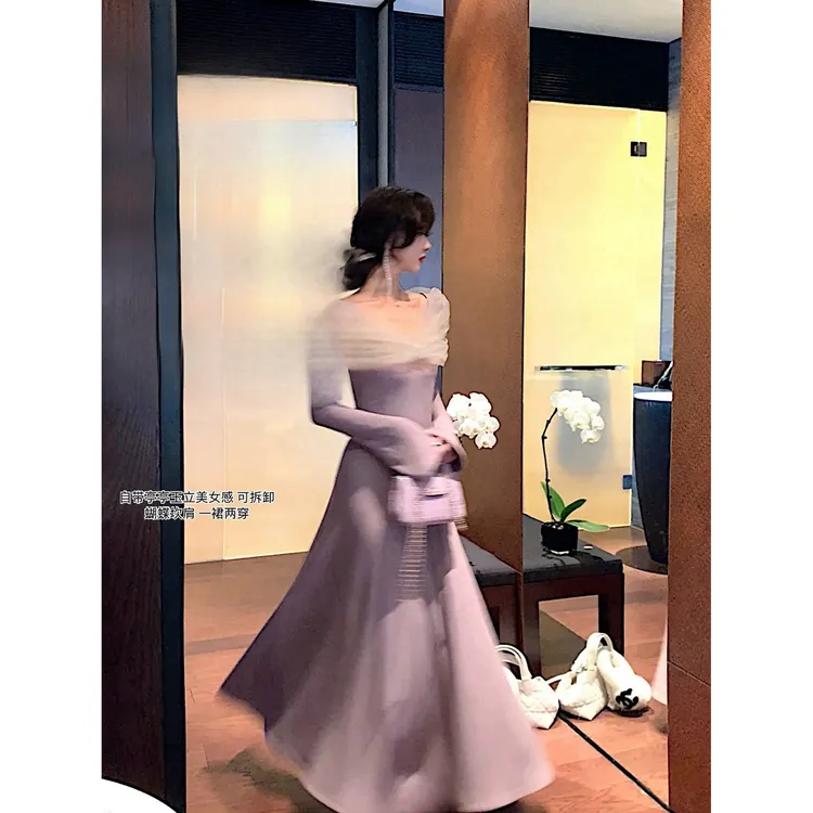 亭亭玉立 可拆卸蝴蝶结坎肩美女氛围针织裙新年战袍大码半身裙