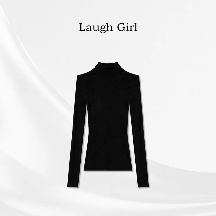 楚楚君 Laugh girl【百搭伴侣】高领净版舒适长袖打底T恤XL551017J