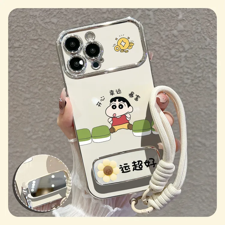 【苹果/华为/oppo/vivo/小米】适用麻将小新大视窗手机壳防摔套女款