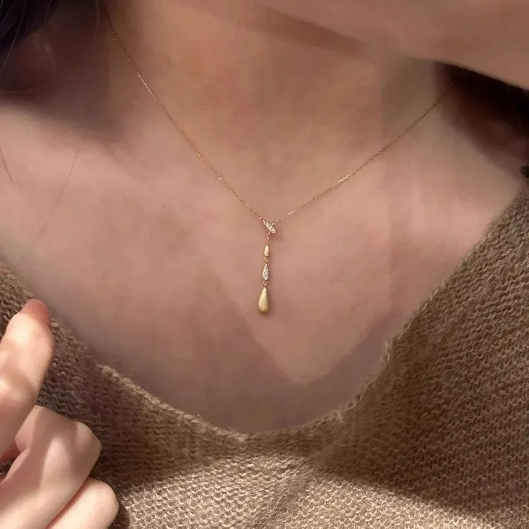 合金项链 十里间【很美Y字链】极简主义轻奢高级感水滴项链锁骨链
