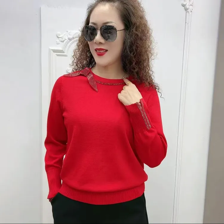春秋新款气质修身短款针织衫显瘦网红长袖时尚百搭洋气针织上衣