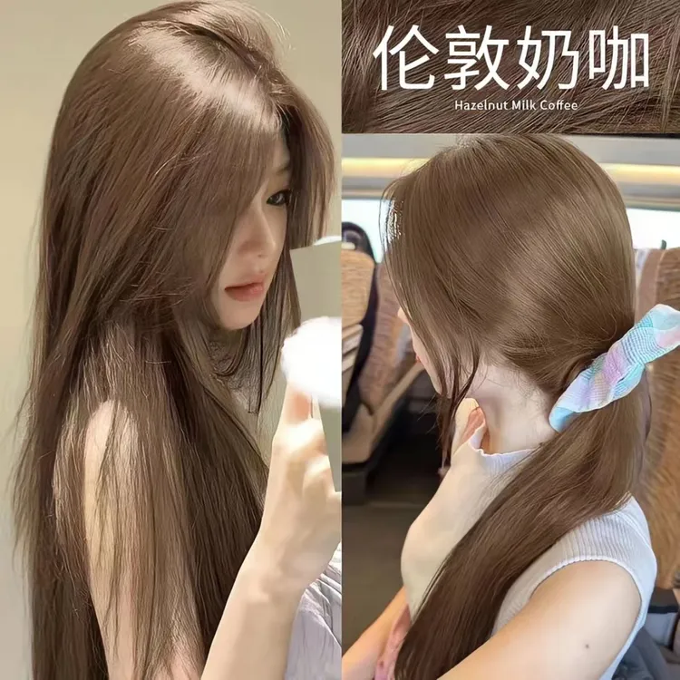 【拍一发二】OKOC伦敦奶咖色染发膏刘亦菲同款天然植物显白亚麻灰棕