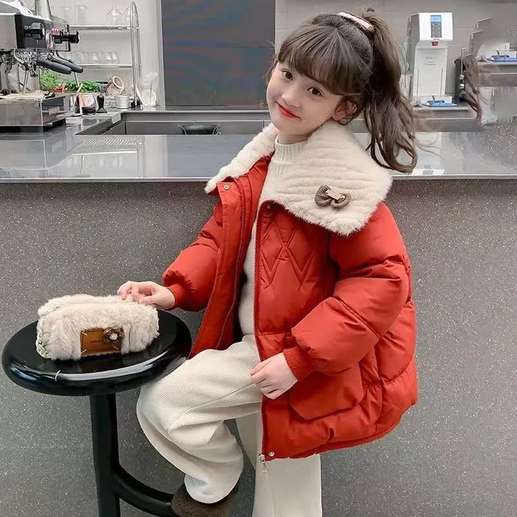 女童棉服冬装2025新款洋气儿童冬季加厚棉衣女孩冬款棉袄大童外套