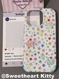 酷炫镭射彩色星星适用iphone17promax苹果16手机壳15可爱