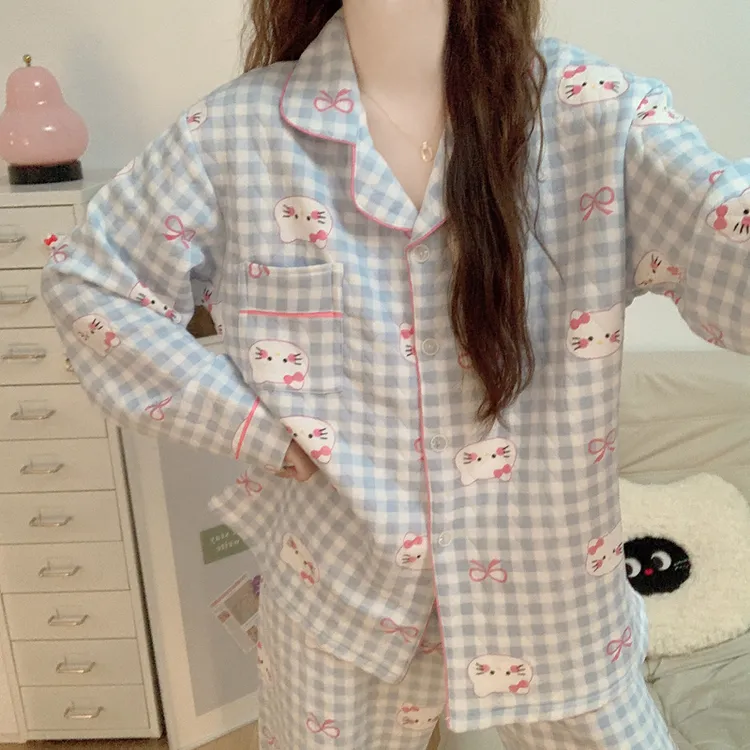 【空气棉夹层】Hellokitty加厚睡衣女士春秋冬季2025新款家居服套装