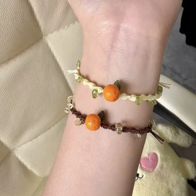 【艺凡】橙子水果橙子编绳亲手制作手工diy材料包拍照配件