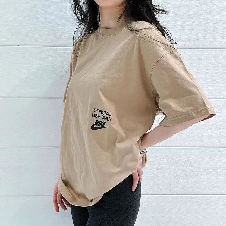 NIKE耐克灰咖色圆领潮流 巴短袖T恤HJ0775-297