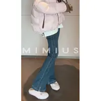 【mimius】U 加绒加厚侧开叉高腰百搭牛仔裤 WG11039