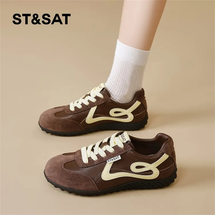 星期六复古德训鞋女2025新款秋季显脚小平底休闲板鞋百搭软底单鞋