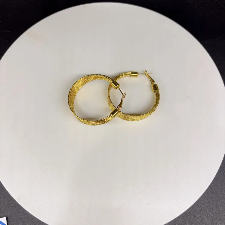 钛钢耳饰 钛钢耳环金色耳圈钛钢A002时尚款耳环