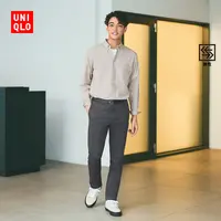 优衣库男女装修身无褶长裤休闲裤子直筒通勤25新款479338 475560