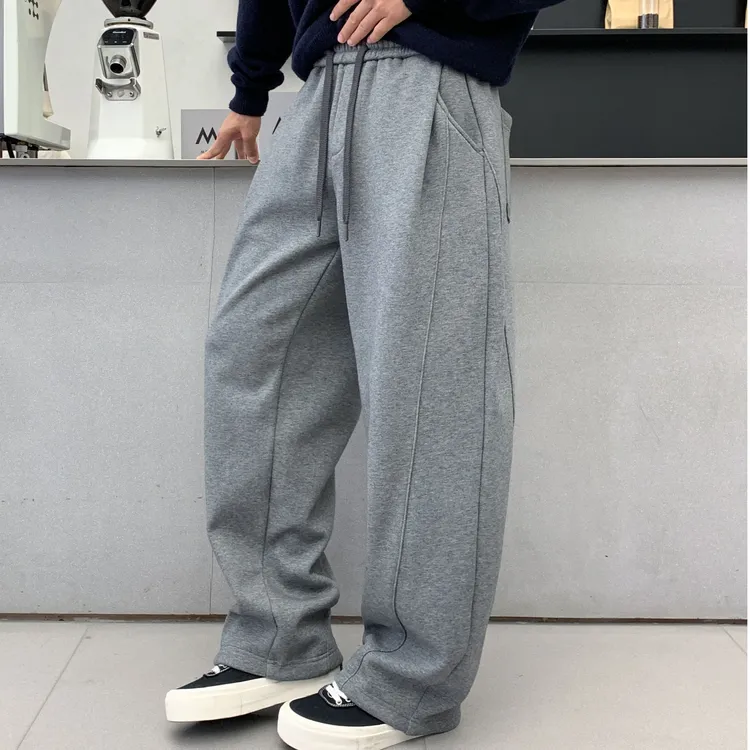 【顺丰包邮】加绒加厚款宽松阔腿裤运动风立体剪裁休闲卫裤男士抽绳