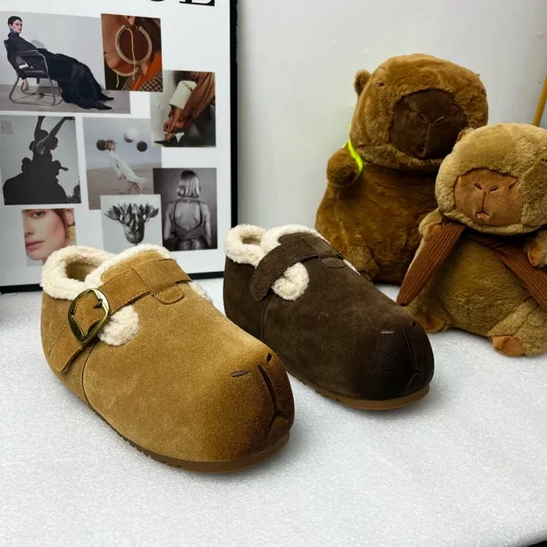 2552-1时尚潮流牛皮卡皮巴拉舒适雪地靴