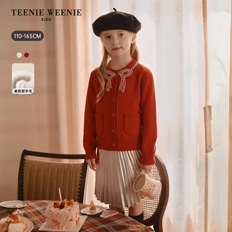 【新年款】TeenieWeenieKids女童甜美可爱绵羊毛开衫TKCK265153I