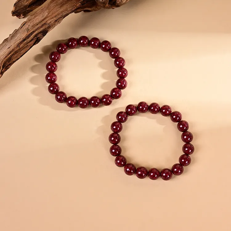 含辰砂工艺品朱砂单圈手串-多样性发1件-9.5mm-V20916-M（甄选）
