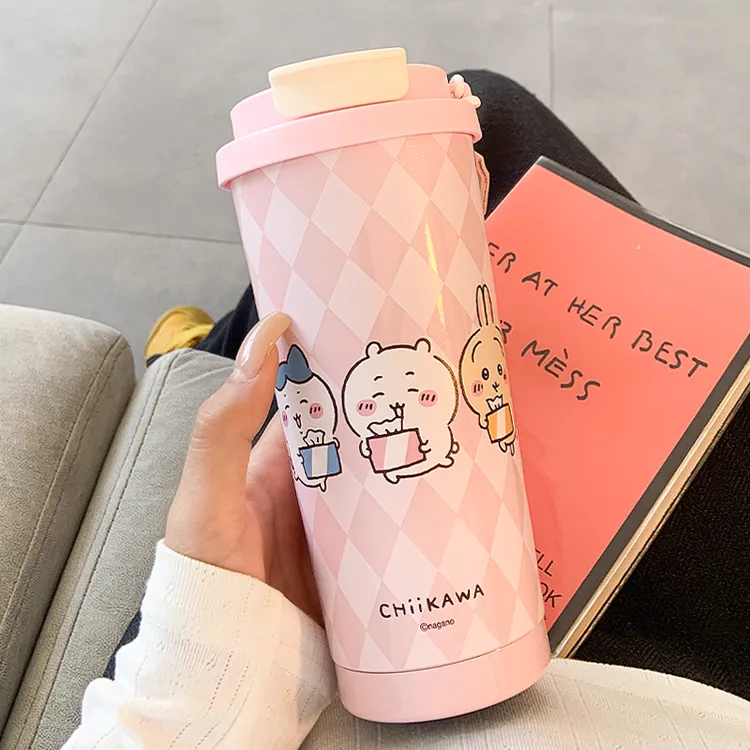 吉伊卡哇保温杯女生陶瓷内胆水杯子新款2025高颜值咖啡杯外出携带