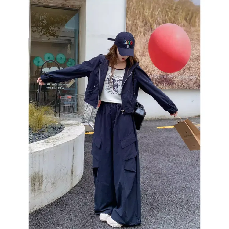 高级感洋气减龄休闲工装套装女秋季2025年新款小个子阔腿裤两件套