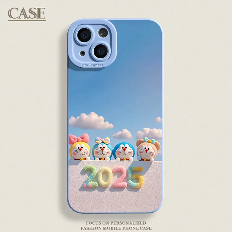 新年哆啦A梦适用iPhone16ProMax手机壳15苹果14软13瞳影12磨砂11