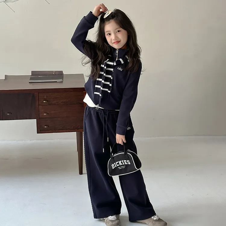 女童套装2025新款儿童洋气时髦春装女孩运动卫衣卫裤春秋两件套潮