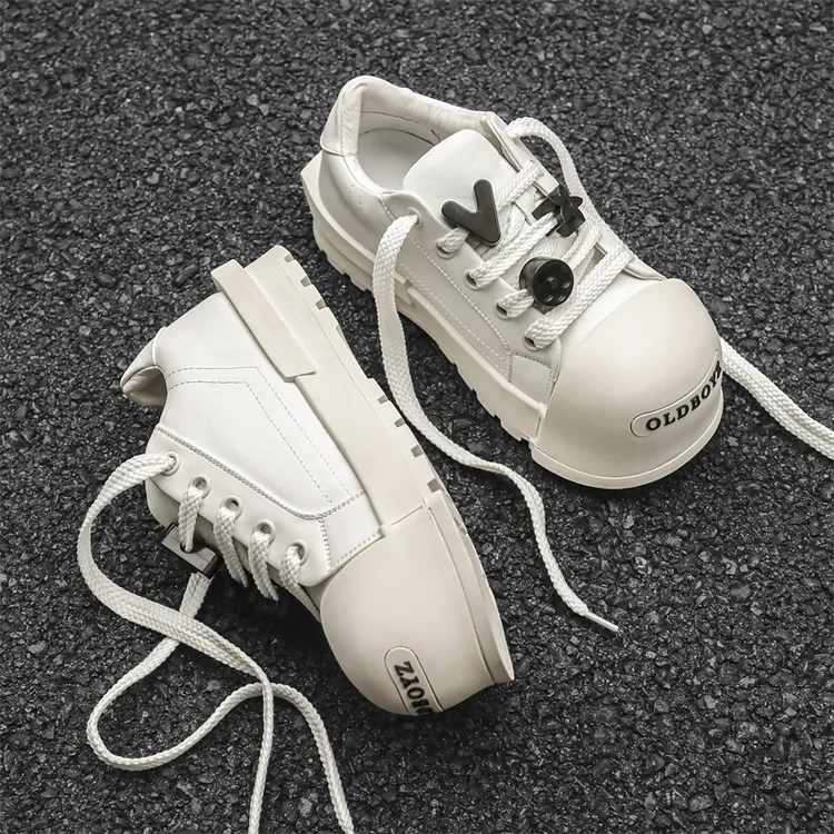 大头鞋男增高2026春秋新款百搭厚底面包鞋米奇开口笑情侣休闲板鞋