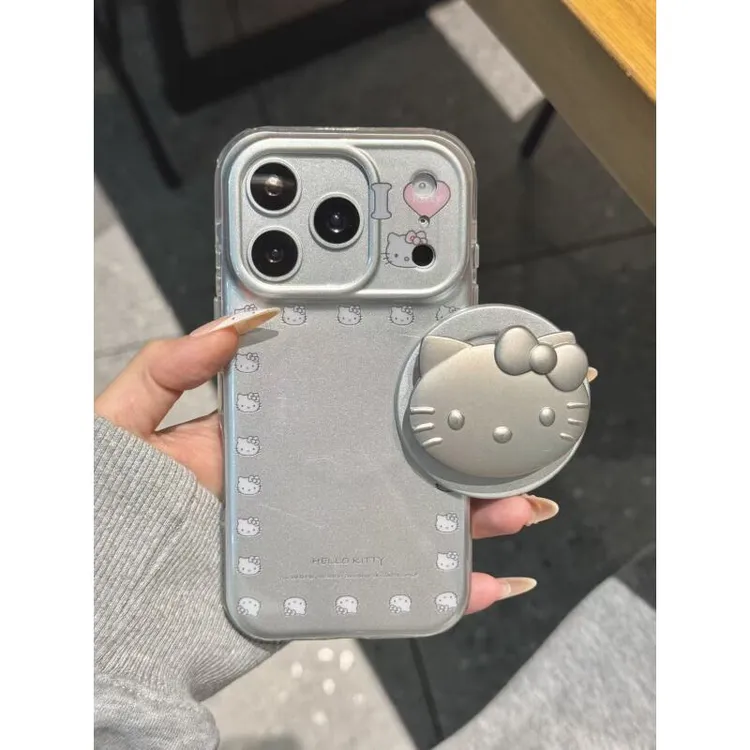 高级感可爱猫咪围边银底适用于iphone17promax苹果16手机壳15新款