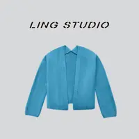 LING/STUDIO『浪漫时光』绵羊毛秋冬仙女风减龄V领毛衣外套5091520