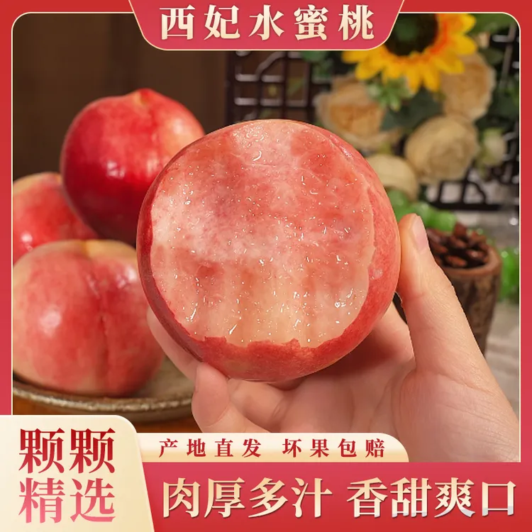 西妃水蜜桃新鲜时令水果美味秋桃脆甜桃子香甜多汁新鲜采摘3斤起