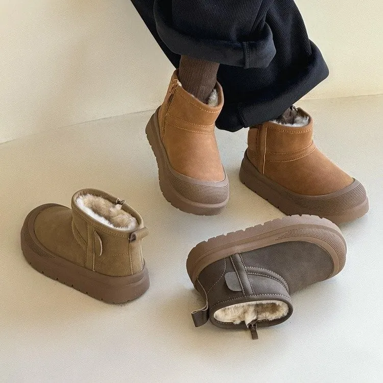ABC儿童雪地靴冬季新款加绒加厚保暖女童大棉短靴子防水男童棉鞋