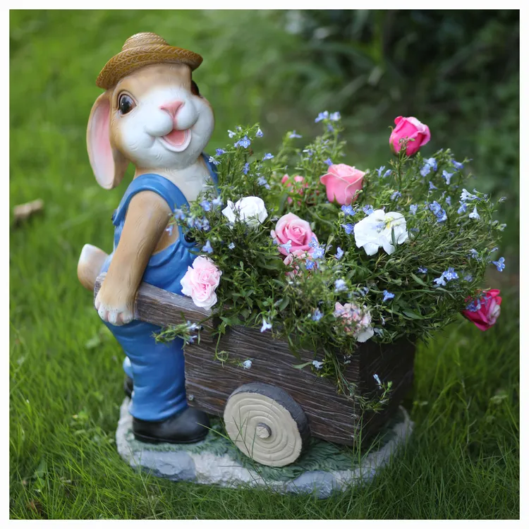 兔子花盆动物多肉大号创意阳台装饰户外庭院花园卡通造型别墅门口