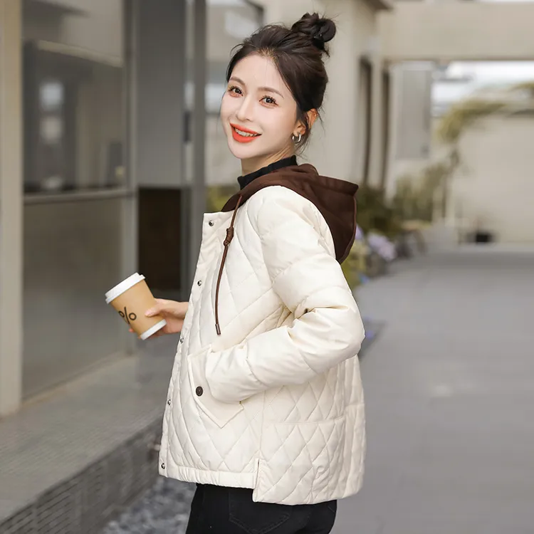 新款显瘦夹棉皮衣时尚洋气百搭防寒服