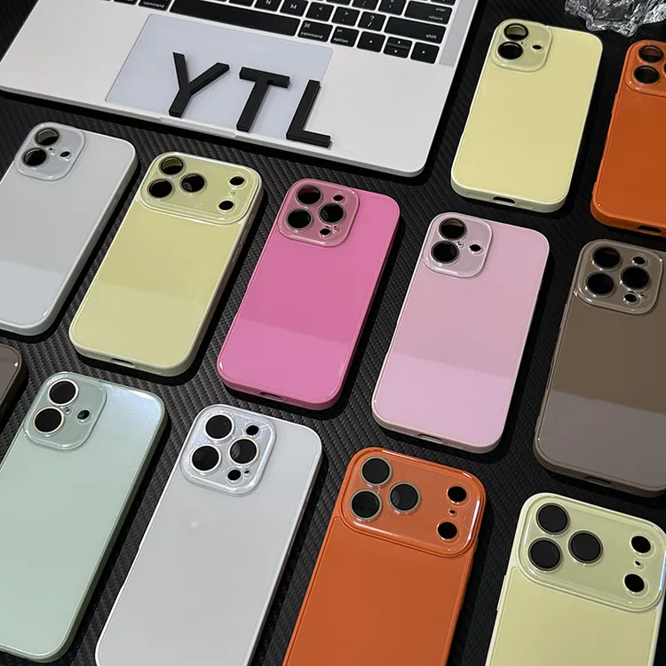 雅天立水晶镜头玻璃壳适用苹果16/17Promax全包手机壳15/13/14套