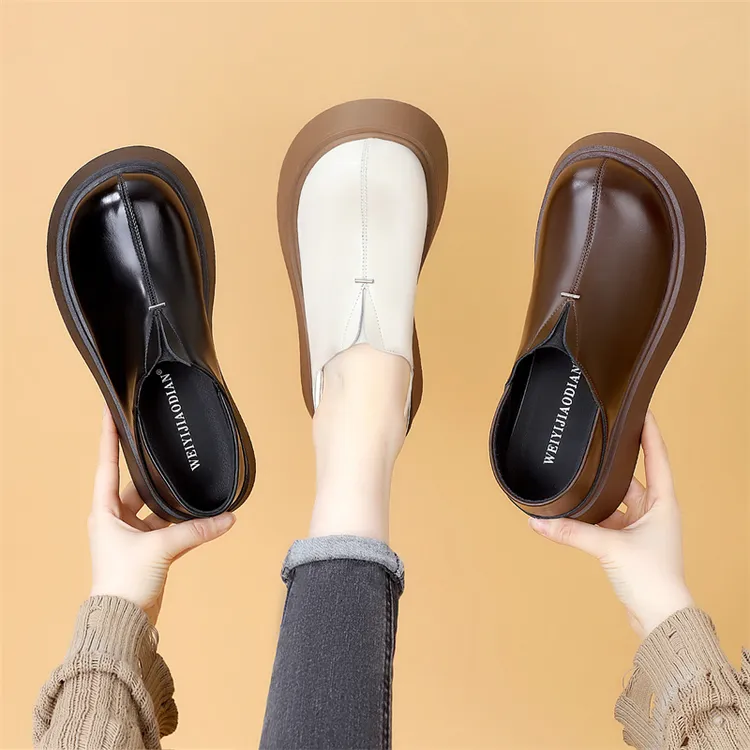 爆款通勤软底乐福鞋女2025春秋新款小皮鞋英伦风休闲懒人百搭单鞋