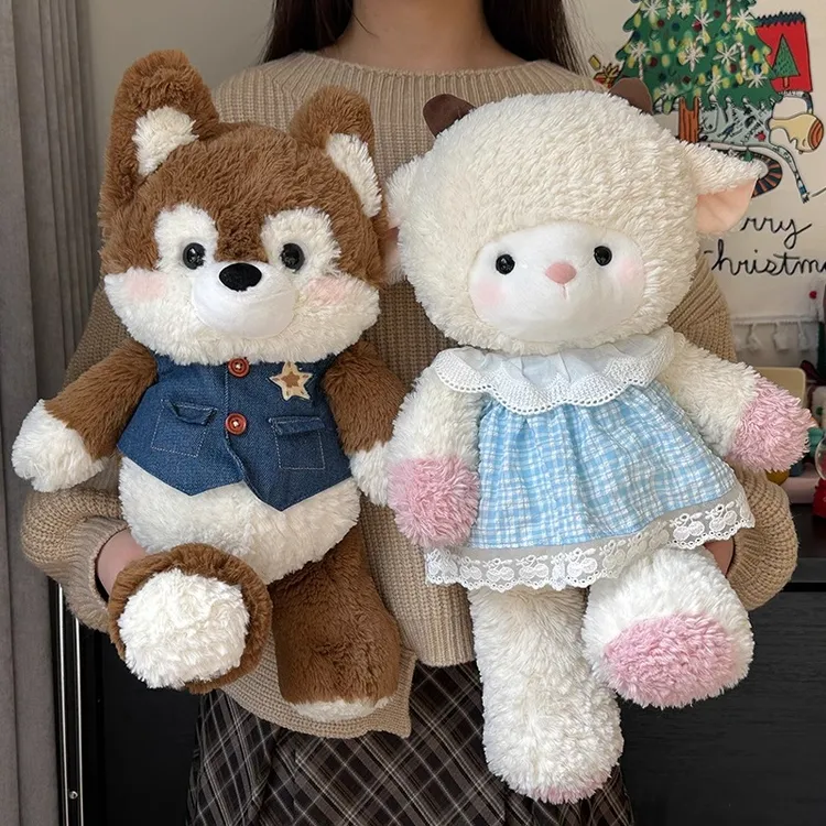 森林跑跑小羊玩偶女孩睡觉抱公仔安抚娃娃毛绒玩具送女生日礼物