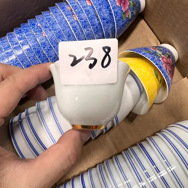 清友陶瓷 238#花口杯容量70毫升口径7厘米高5厘米