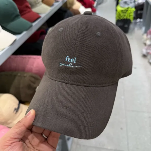 秋冬新款feel磨毛字母刺绣棒球帽女显脸小韩版休闲百搭鸭舌帽
