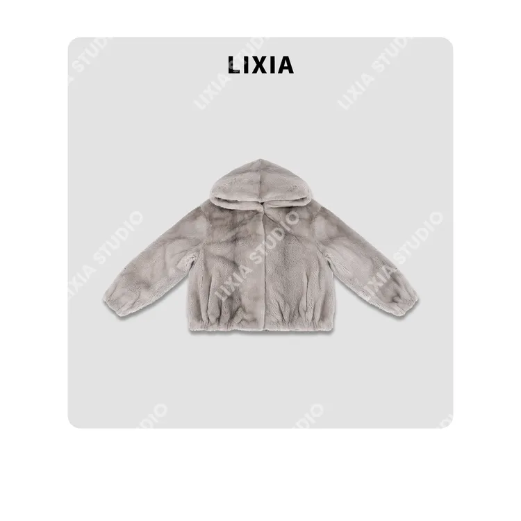 LIXIA【冬甄选】老钱轻奢时髦丹麦高定天鹅绒级水貂皮草外套-D10096