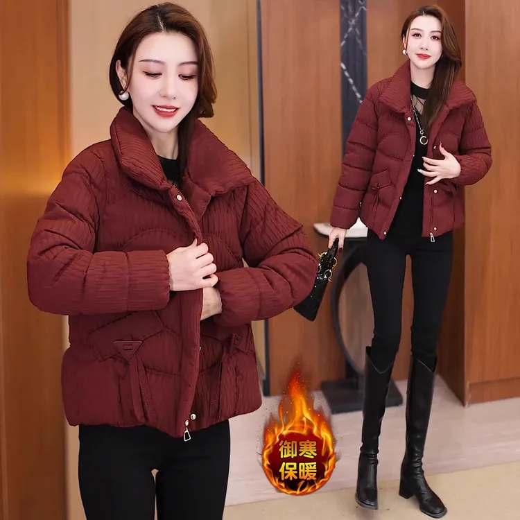 正品加厚棉服女短款2025新款洋气棉衣小个子时尚冬季保暖棉袄外套