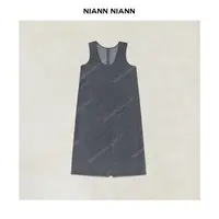  NiannNiann 新款女装时尚文艺羊毛混纺U领无袖加厚背心裙16144