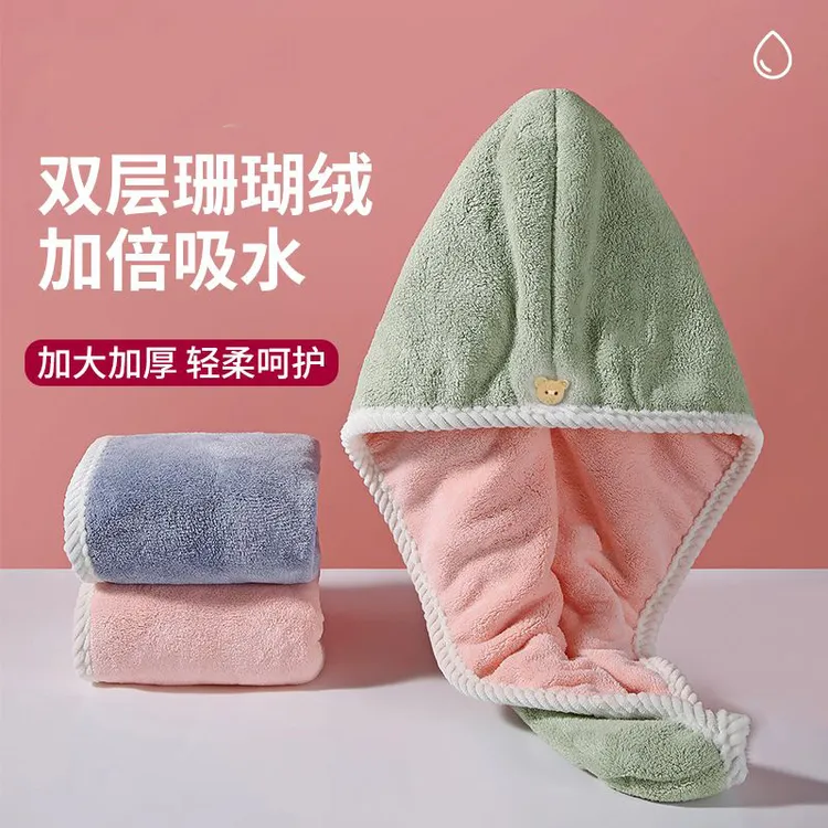 双层干发帽女加厚超强吸水包头毛巾擦头洗头速干发巾2025新款浴帽