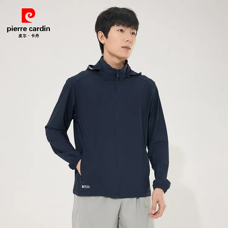 皮尔卡丹防晒衣男女夏季冰感透气宽松轻薄连帽休闲防晒服情侣户外