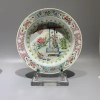 s003026.清•粉彩人物故事赏盘【古董收藏】