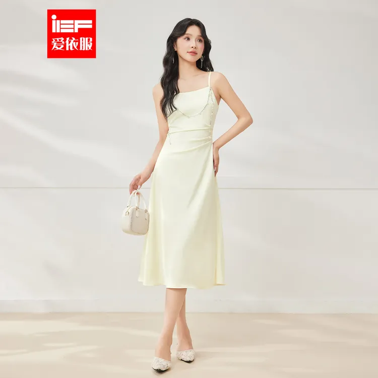 IEF/爱依服2025夏季显瘦吊带礼服气质小众设计感连衣裙流光风