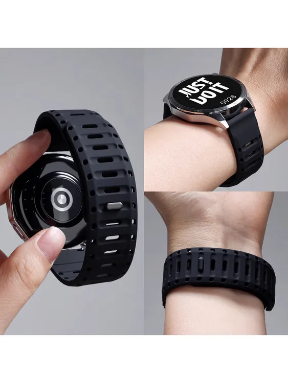 适用华为GT5表带gt6手表男士watch5运动22mm鲨鱼磁吸扣男款表带