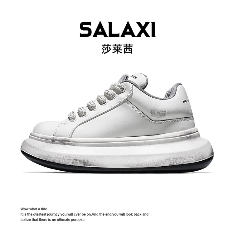 SALAXI/莎莱茜 冬季新品经典百搭小白鞋厚底时尚增高男女运动鞋