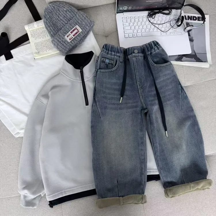 【现货】杭州六小六正版 BY LIUXIAOLIU秋冬季儿童加绒牛仔裤17987