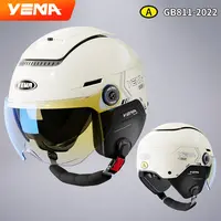 野马3c认证电动车摩托车头盔女四季通用双镜半盔夏季防晒安全帽男