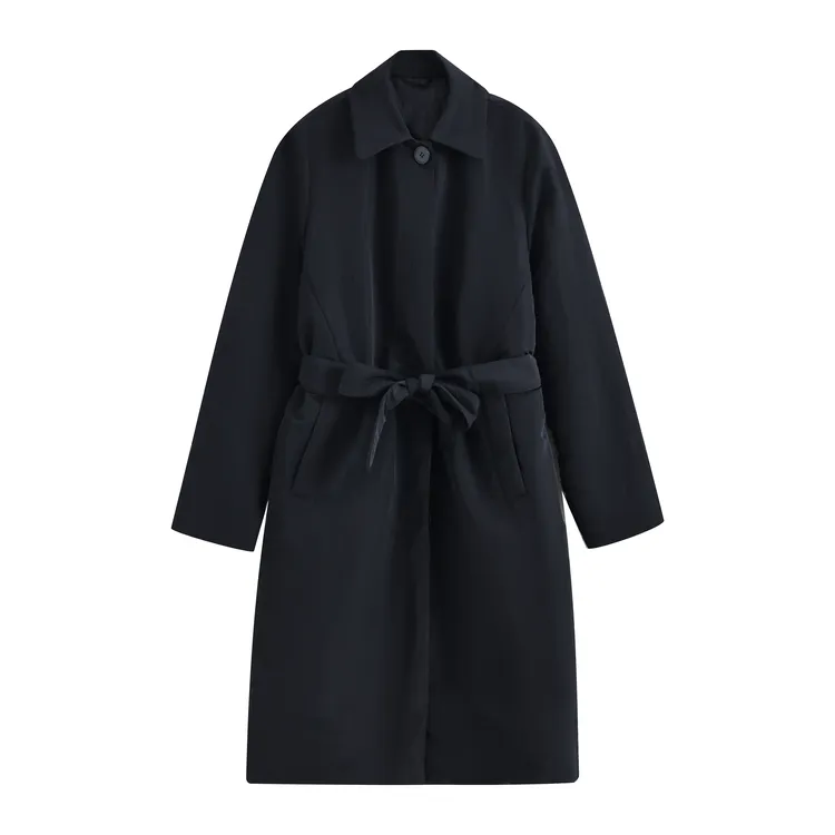 【鄂尔订单】女士羽绒服25年早秋新品风衣真丝混纺薄鹅绒外套1385